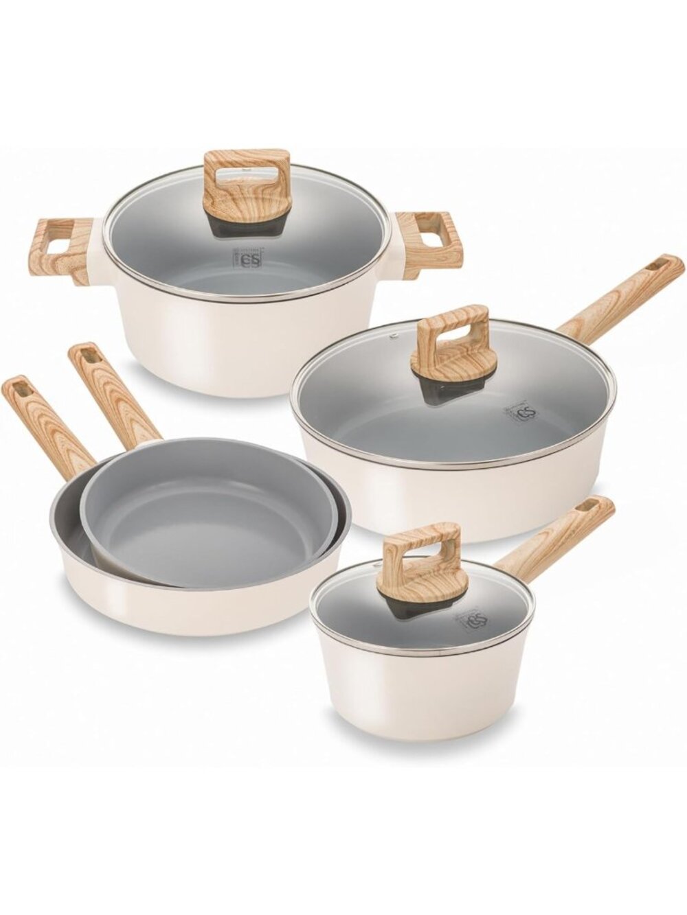 Nonstick Ceramic Cookware Set - Induction Compatible, Dishwasher Safe